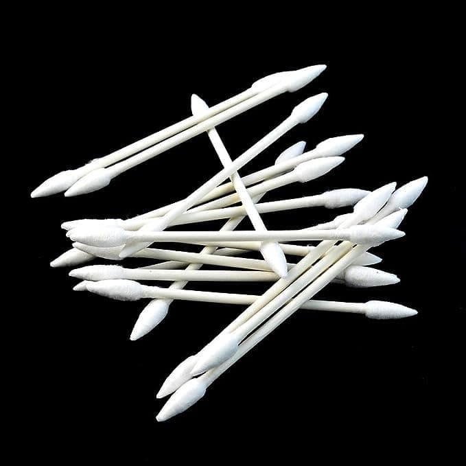 800 hisopos de algodón, puntas de doble precisión con palito de papel, 4 paquetes, 200 piezas, 1 paquete (forma doble puntiaguda)