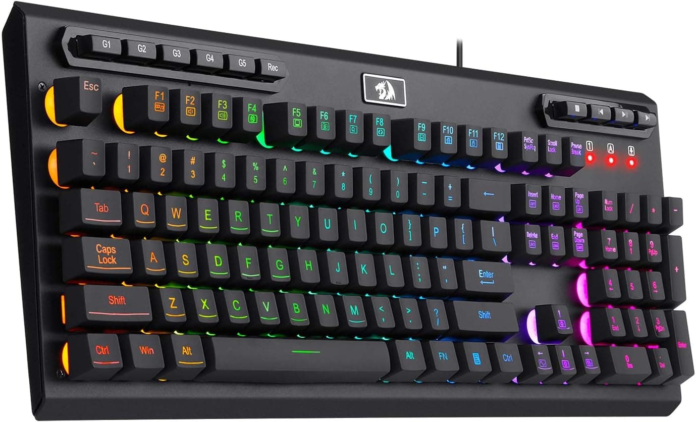 Redragon K511 PRO RGB Teclado para juegos con cable LED retroiluminado programable Macro Teclado 104 teclas silencioso Membrana Teclado para Windows PC Gamer computadora