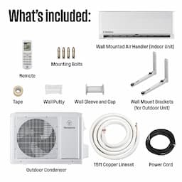 Westinghouse WHS12WMA11S + WHS12SZA11S Ductless Mini Split AC/Heating System, White