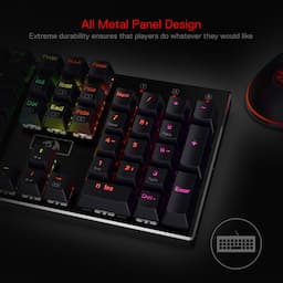 Redragon K556 teclado para juegos mecánicos con cable y luz posterior RGB LED, base de aluminio, 104 teclas estándar (no necesariamente en español).