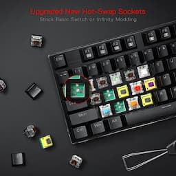 Redragon K556 teclado para juegos mecánicos con cable y luz posterior RGB LED, base de aluminio, 104 teclas estándar (no necesariamente en español).