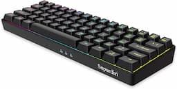 Snpurdiri Teclado de 60% para juegos, RGB compacto y pequeño teclado de membrana de oficina con cable para Windows Laptop PC Mac - Negro